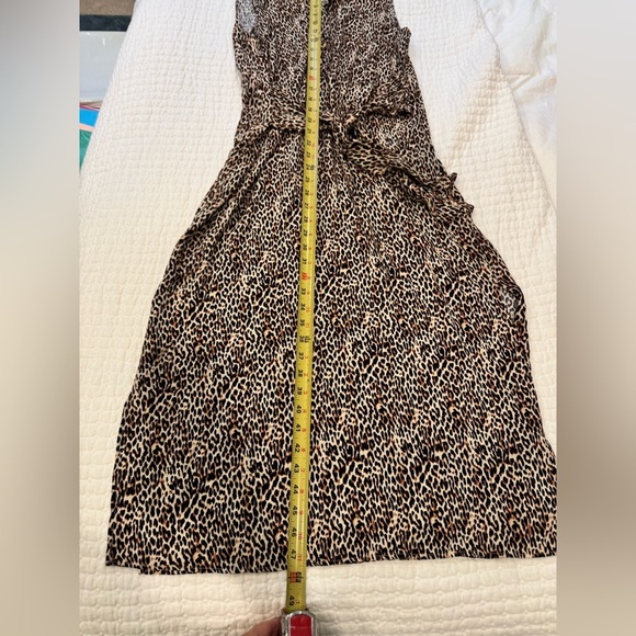 Emma & Michele Leopard Print Maxi Shirt Dress | Soft Rayon | Safari Chic Size S - Picture 7 of 10